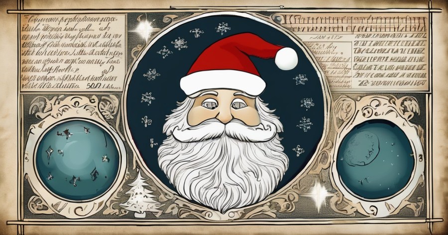 Santa ticket. AI Generated art.